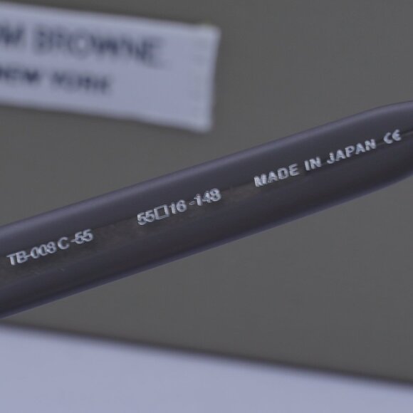Thom Browne TB-008C-55 Square Eyeglasses 55mm – Satin Grey Crystal - Picture 8 of 10